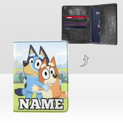 Bluey and Bingo Passport Cover Custom NAME, Passport Holder High-Grade Microfiber Leather