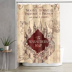 Marauders Map Harry Potter Shower Curtain