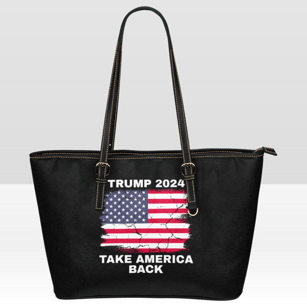 Trump 2024 Take America Back Leather Tote Bag.png
