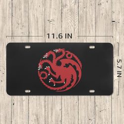 Targaryen Dragon License Plate