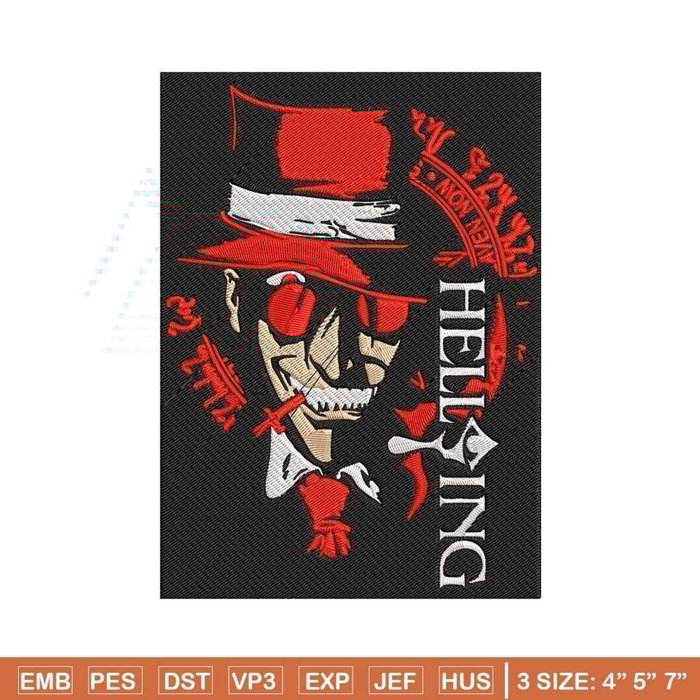 Alucard Poster Embroidery Design, Hellsing Embroidery, Embroidery File, Anime Embroidery, Anime shirt, Digital download.jpg