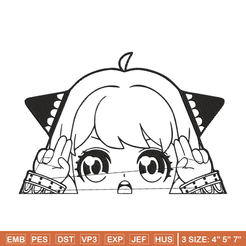 Anya cute Embroidery Design, Spy x family Embroidery, Embroidery File, Anime Embroidery, Anime shirt, Digital download.jpg