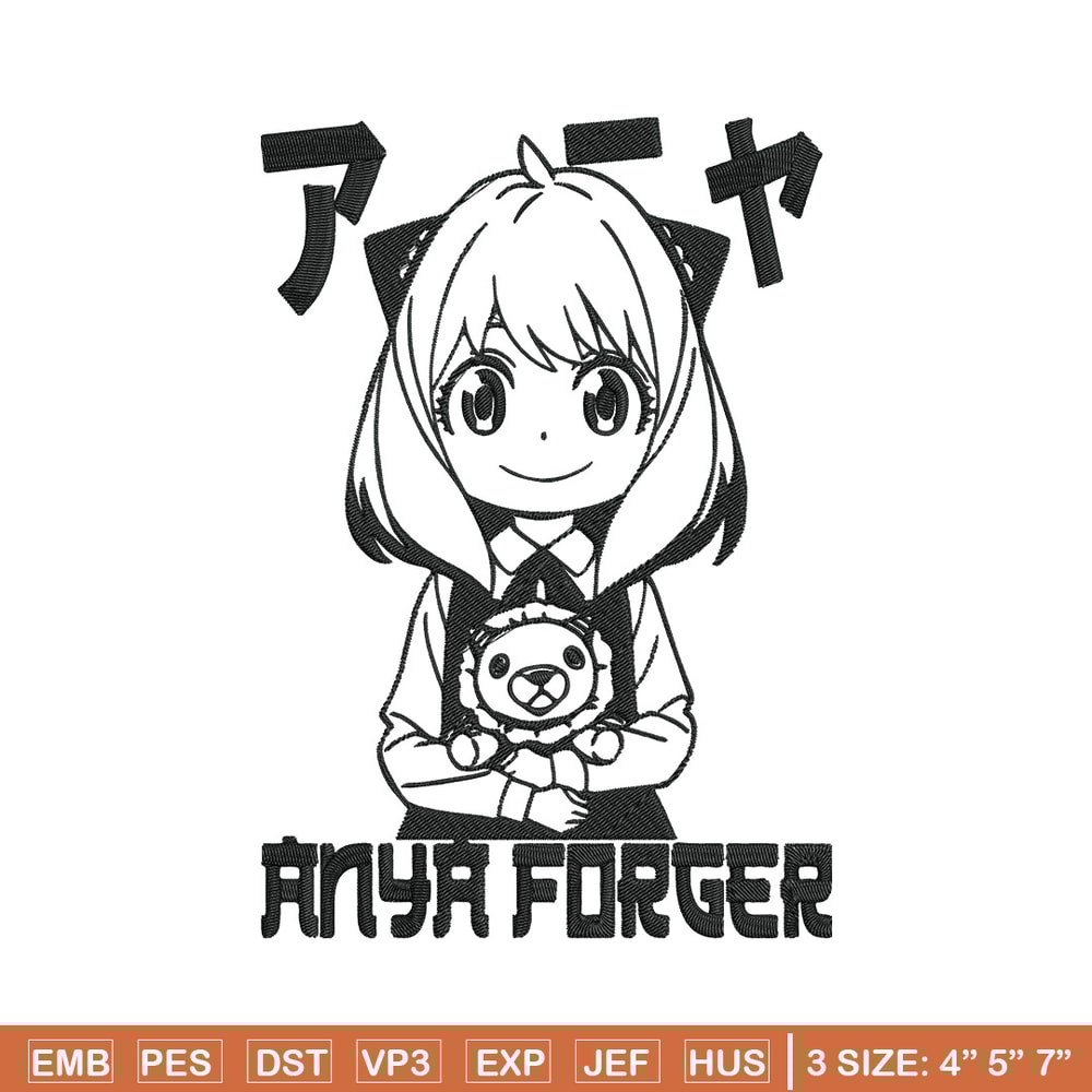 Anya forger Embroidery Design, Spy x family Embroidery, Embroidery File, Anime Embroidery, Digital download.jpg
