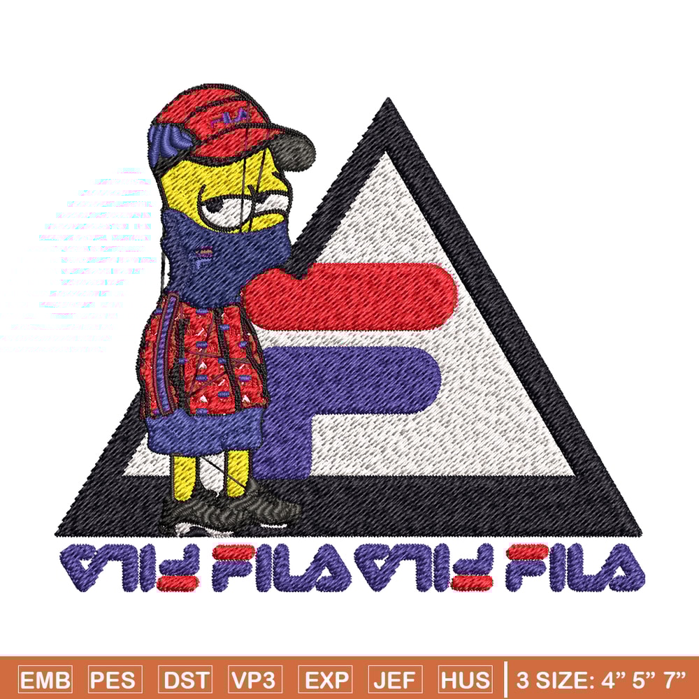 Bart Simpson Fila Embroidery design, Simpson Fila Embroidery, logo design, Embroidery File, Fila logo, Instant download..jpg