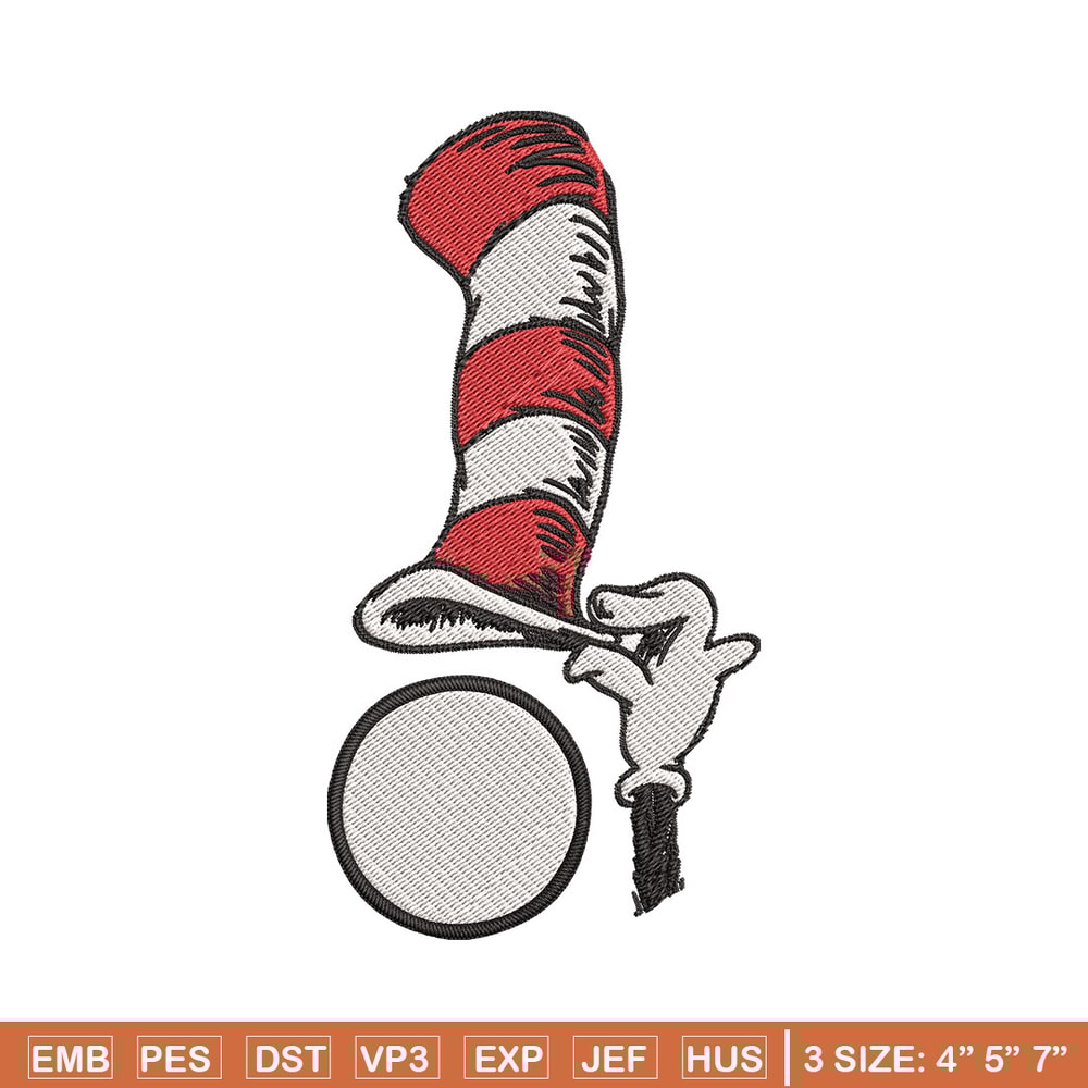 Cat In The Hat Embroidery Design, Cat In The Hat Embroidery, Embroidery File, logo shirt, Digital download.jpg