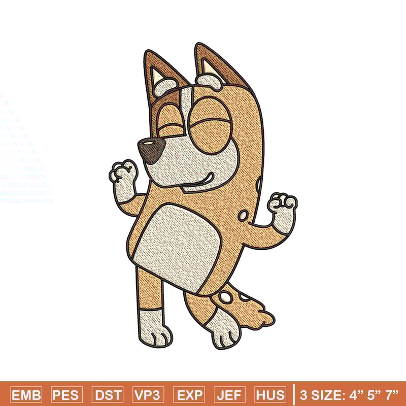 Chilli Heeler Embroidery, Bluey cartoon Embroidery, Embroidery File, cartoon design, cartoon shirt, Digital download..jpg