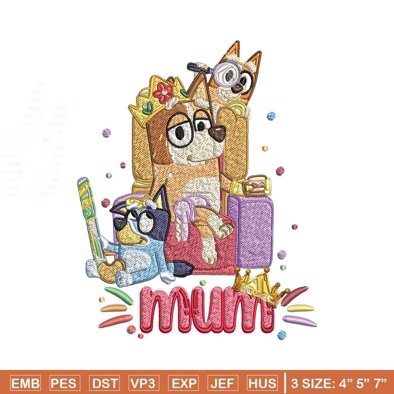 Chilli Heeler Embroidery, Bluey Mum cartoon Embroidery, Embroidery File, cartoon design, cartoon shirt, Digital download.jpg