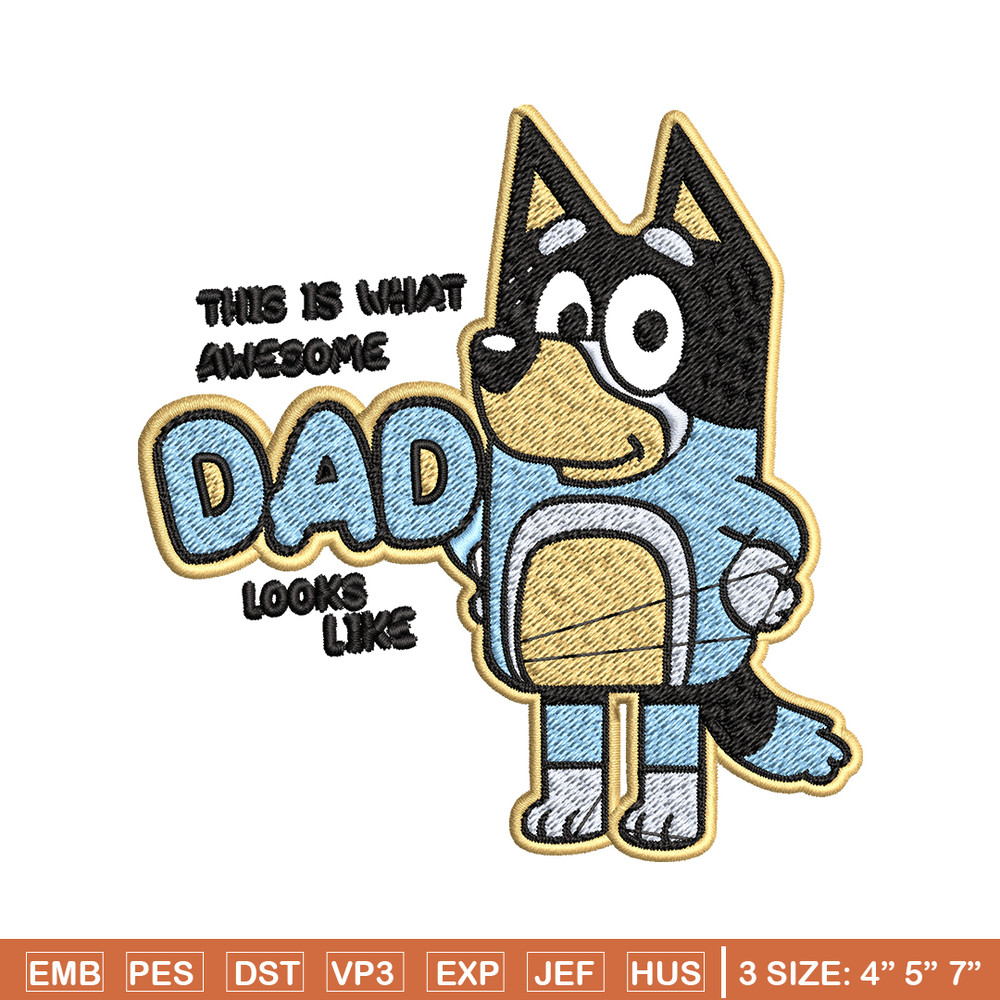 Dad bluey Embroidery, bluey Embroidery, Embroidery File, cartoon shirt, cartoon design, logo shirt, Digital download..jpg