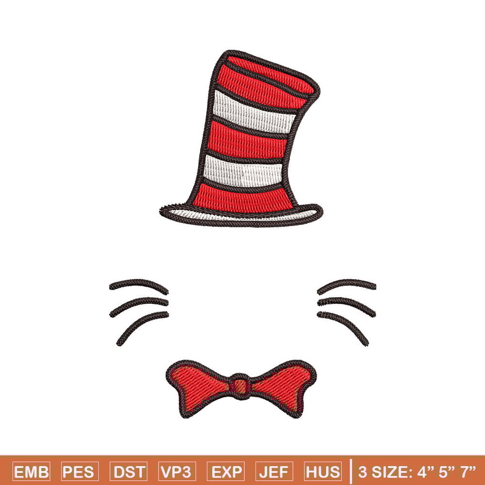 Dr Seuss Hat Embroidery Design, Dr seuss Embroidery, Embroidery File, logo shirt, Embroidery design, Digital download.jpg