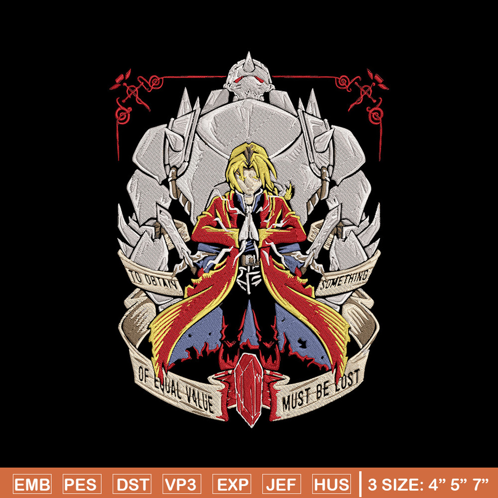 Edward Elric Embroidery Design, Fullmetal Embroidery,Embroidery File,Anime Embroidery, Anime shirt, Digital download.jpg
