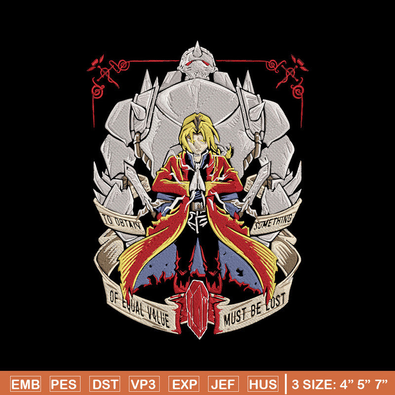 Edward Elric Embroidery Design, Fullmetal Embroidery,Embroidery File,Anime Embroidery, Anime shirt, Digital download.jpg