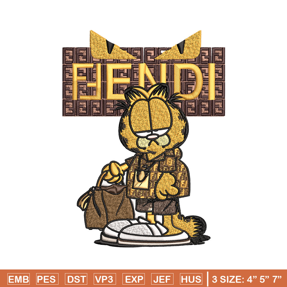 Garfield Fendi Embroidery design, Garfield Fendi cartoon Embroidery, cartoon design, Embroidery File, Digital download..jpg