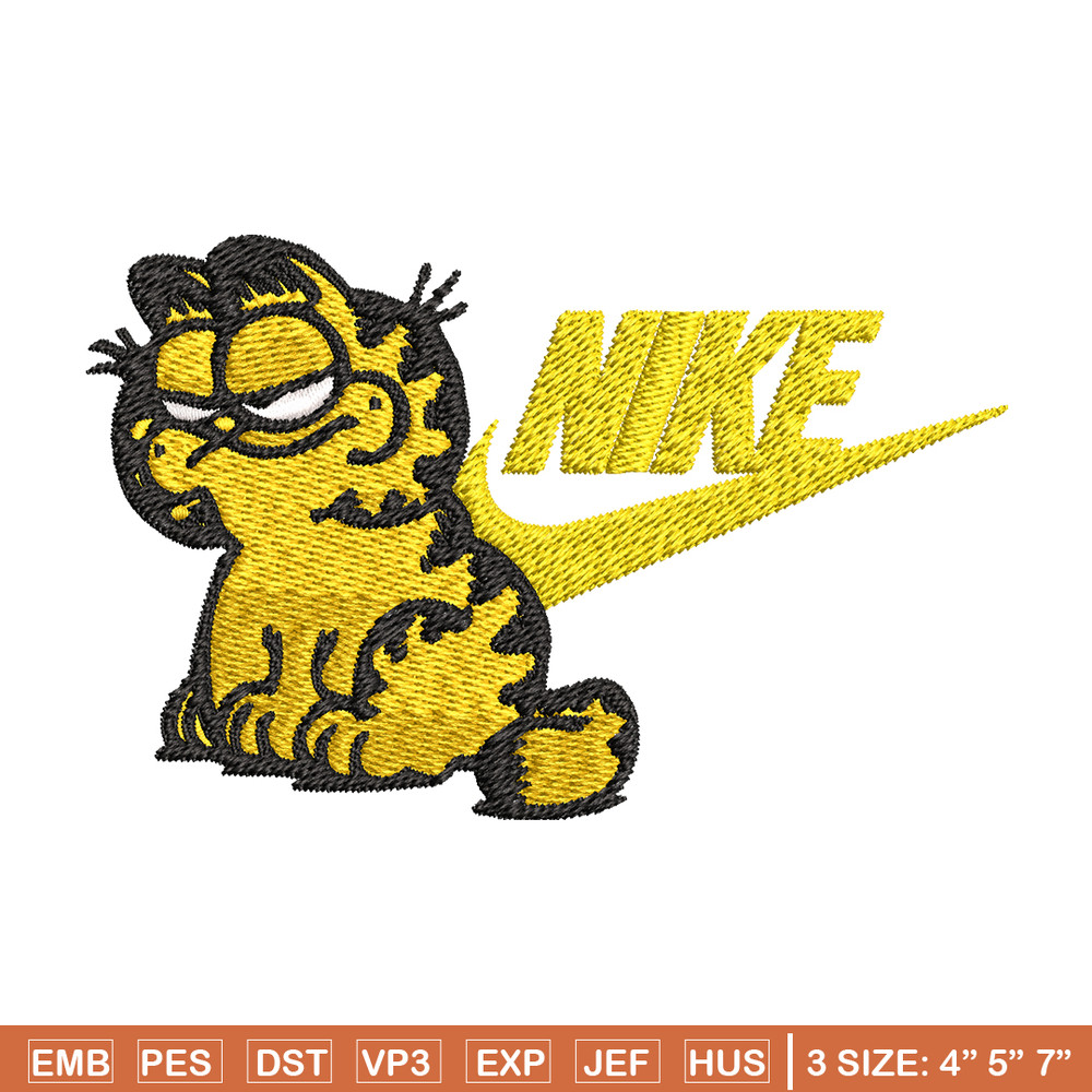 Garfield Nike Embroidery design, cartoon Embroidery, Nike design, Embroidery file, cartoon shirt, Instant download..jpg