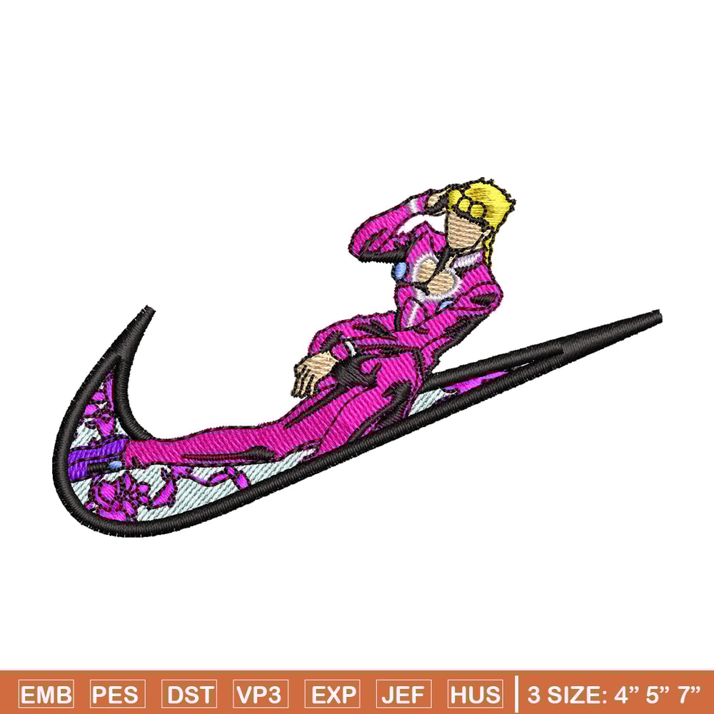 Giorno giovanna nike embroidery design, Giorno giovanna embroidery, Nike design, Embroidery file, digital download..jpg