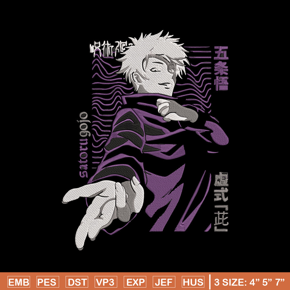 Gojo satoru poster Embroidery Design, Jujutsu Embroidery,Embroidery File, Anime Embroidery, Anime shirt,Digital download.jpg