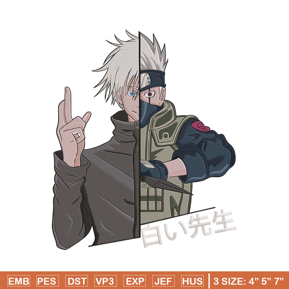 Gojo x kakashi Embroidery Design, Naruto Embroidery, Embroidery File, Anime Embroidery, Anime shirt, Digital download.jpg
