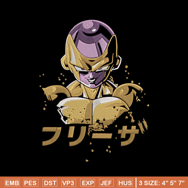 Golden Frieza Embroidery Design, Dragonball Embroidery, Embroidery File, Anime Embroidery, Anime shirt, Digital download.jpg