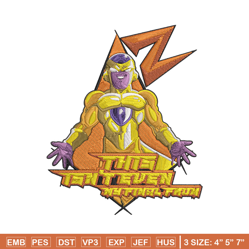 Golden Frieza Embroidery Design, Dragonball Embroidery,Embroidery File, Anime Embroidery, Anime shirt, Digital download..jpg