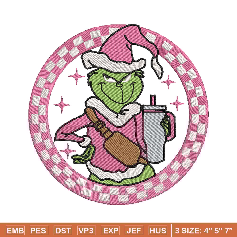 Grinch logo embroidery design, Grinch embroidery, Chrismas design,Embroidery shirt, Embroidery file, Digital download.jpg