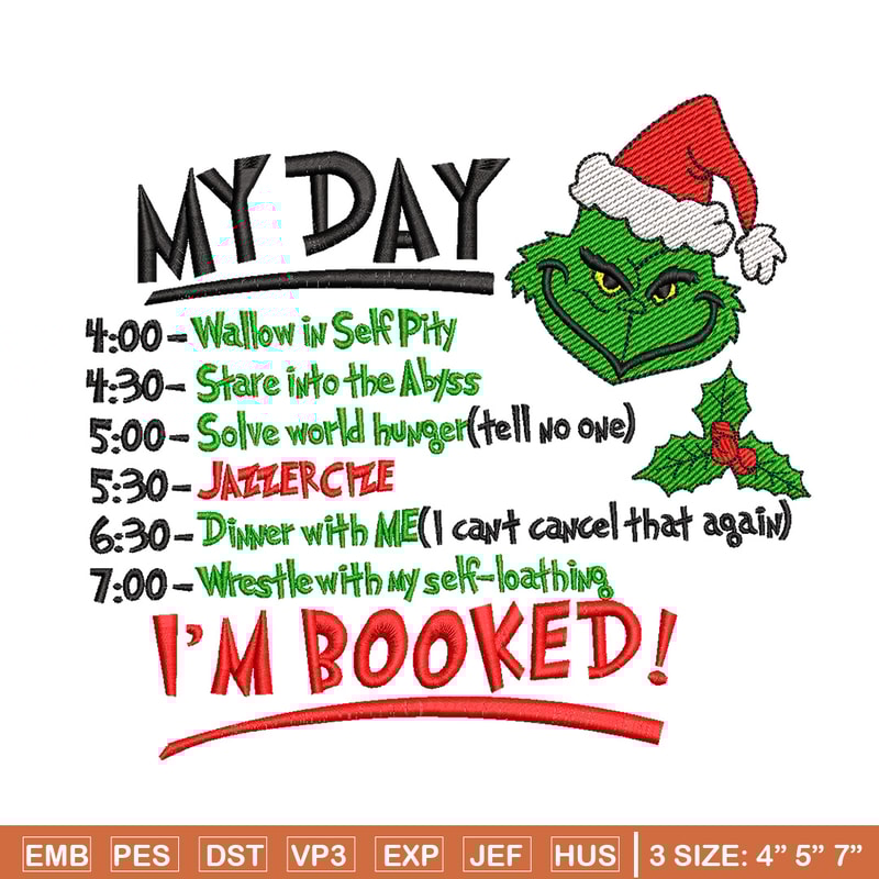 Grinch my day embroidery design, Grinch embroidery, Chrismas design,Embroidery shirt, Embroidery file, Digital download.jpg