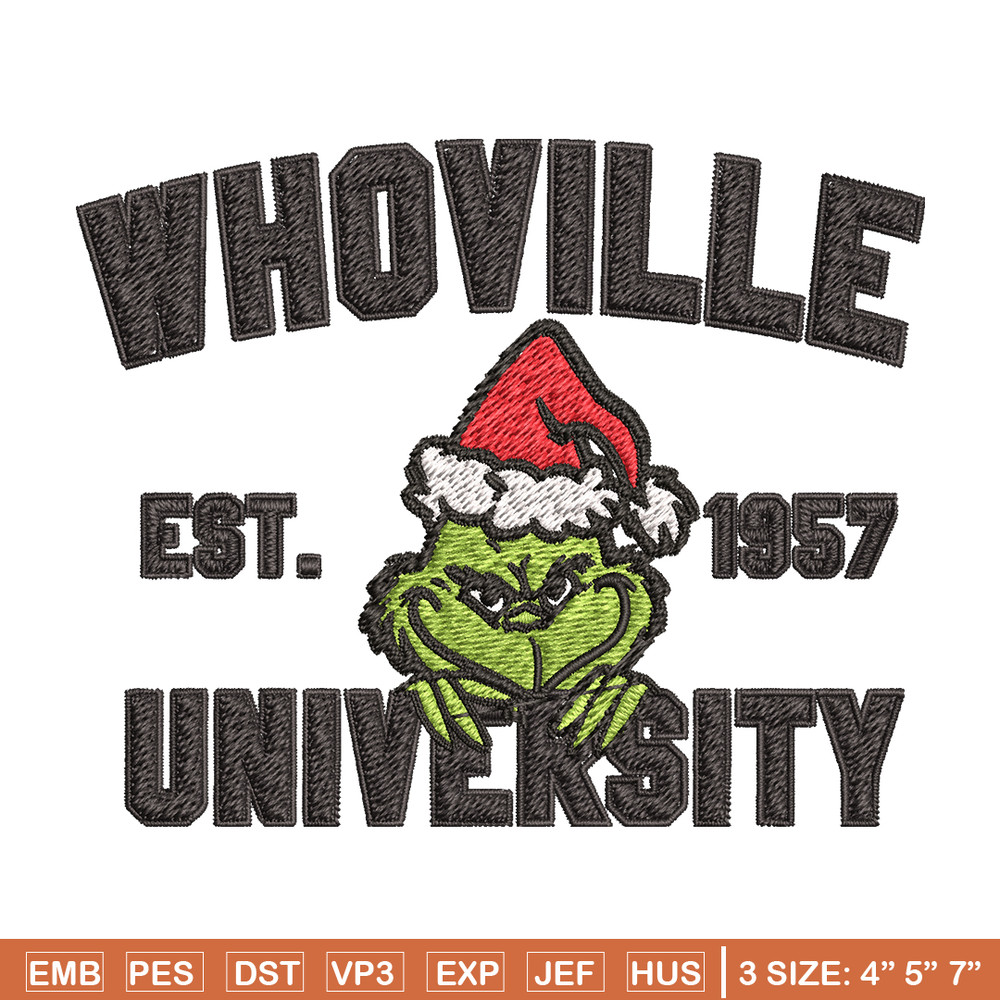 Grinch Whoville University Christmas Embroidery design, Grinch Christmas Embroidery, Grinch design, Digital download.jpg