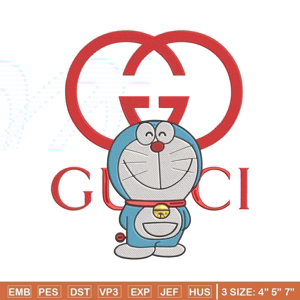 Gucci doraemon Embroidery Design, Doraemon Embroidery, Embroidery File, Gucci Embroidery, Anime shirt, Digital download.jpg