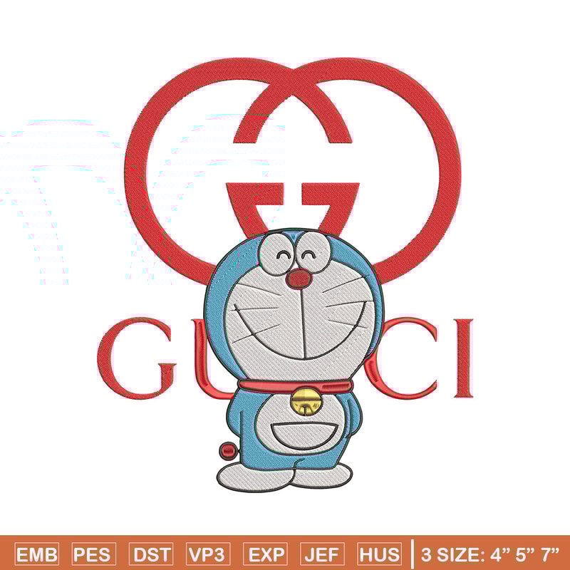 Gucci doraemon Embroidery Design, Doraemon Embroidery, Embroidery File, Gucci Embroidery, Anime shirt, Digital download.jpg