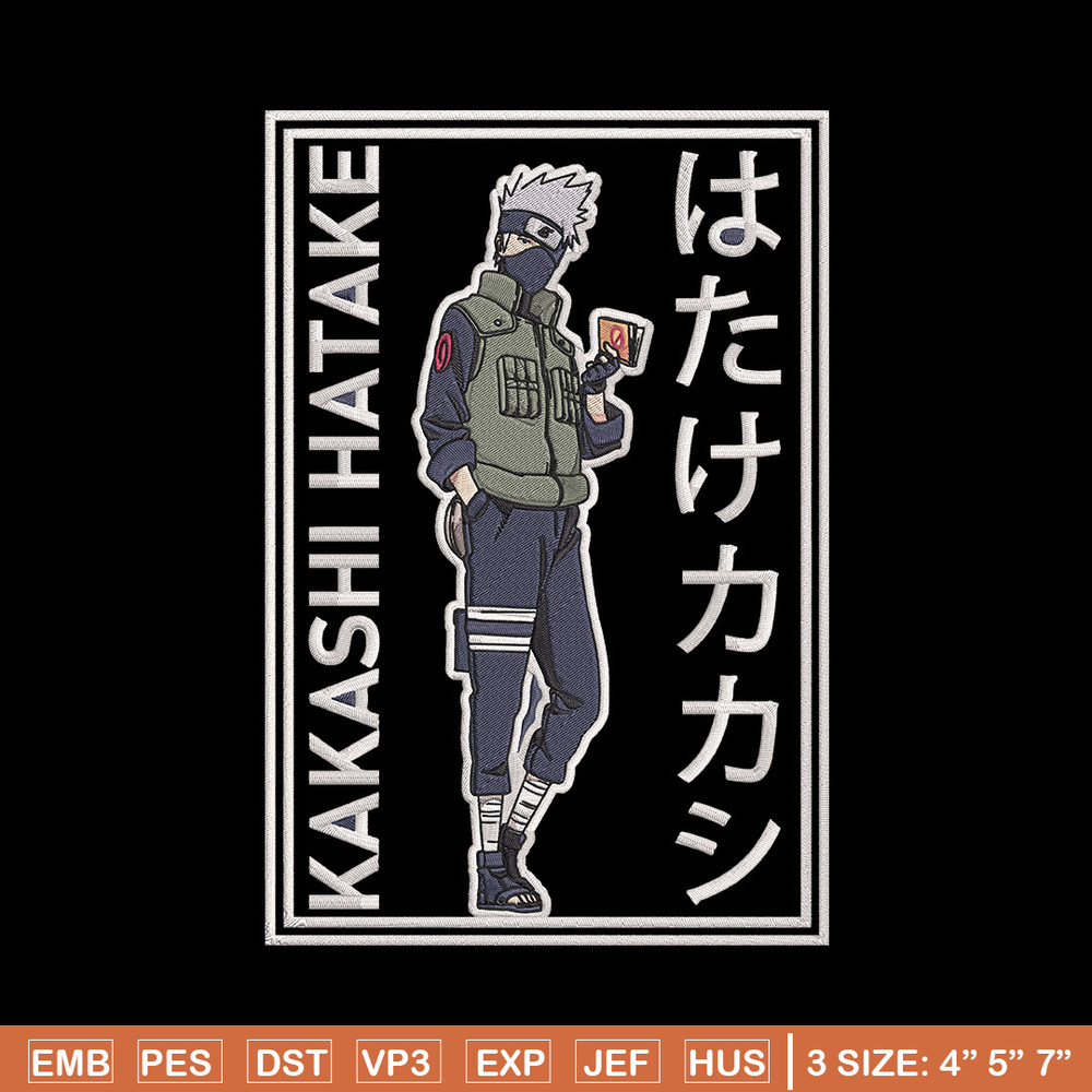 Hatake Kakashi Embroidery Design, Naruto Embroidery, Embroidery File, Anime Embroidery, Anime shirt,Digital download..jpg