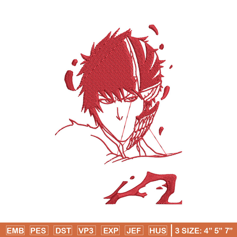 Ichigo poster Embroidery Design, Bleach Embroidery, Embroidery File, Anime Embroidery, Anime shirt, Digital download.jpg