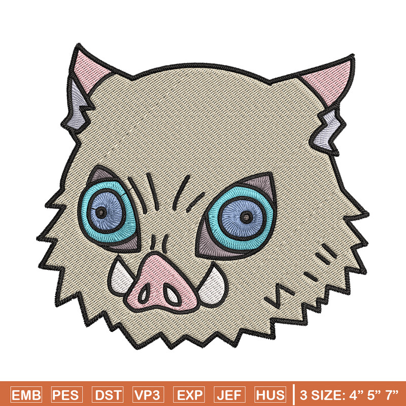 Inosuke sticker Embroidery Design, Demon slayer Embroidery, Embroidery File, Anime Embroidery, Digital download.jpg