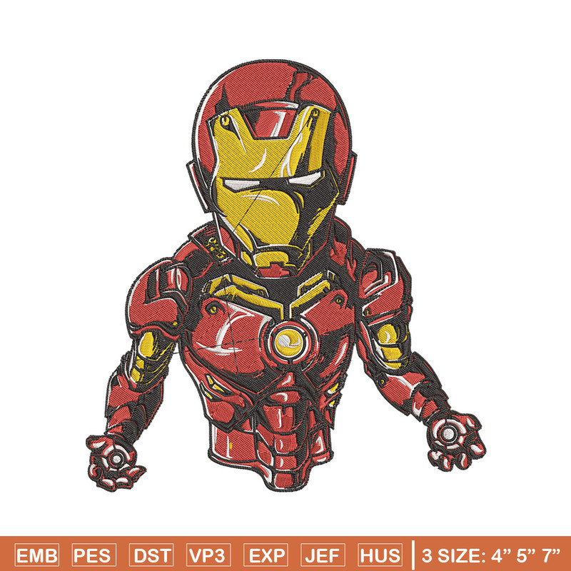 Iron man chibi Embroidery Design, Marvel Embroidery, Embroidery File, Anime Embroidery, Anime shirt, Digital download.jpg