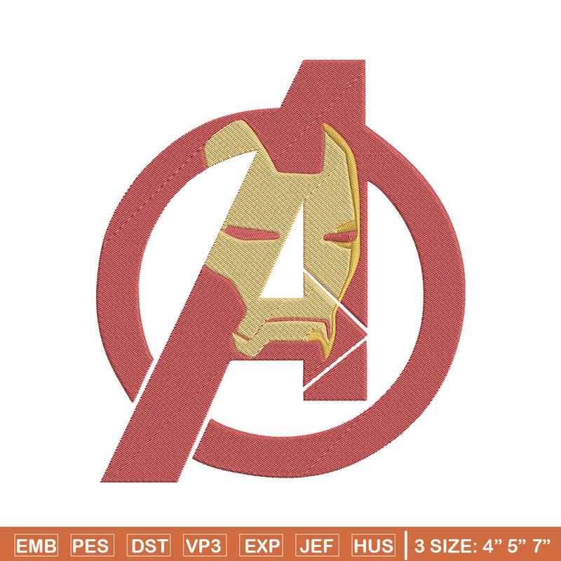 Iron man logo Embroidery Design, Marvel Embroidery, Embroidery File, Anime Embroidery, Anime shirt, Digital download.jpg