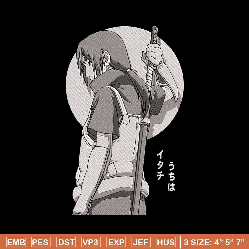 Itachi ninja Embroidery Design, Naruto Embroidery, Embroidery File, Anime Embroidery, Anime shirt, Digital download.jpg