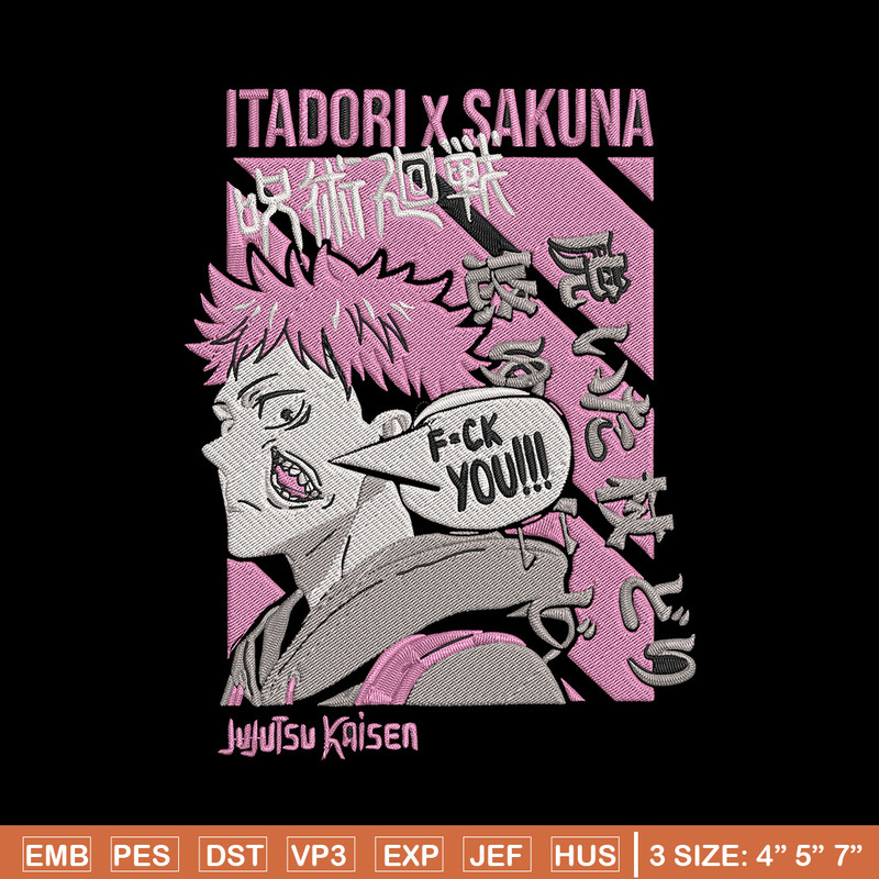 Itadori x sukuna Embroidery Design, Jujutsu Embroidery, Embroidery File, Anime Embroidery,Anime shirt, Digital download.jpg