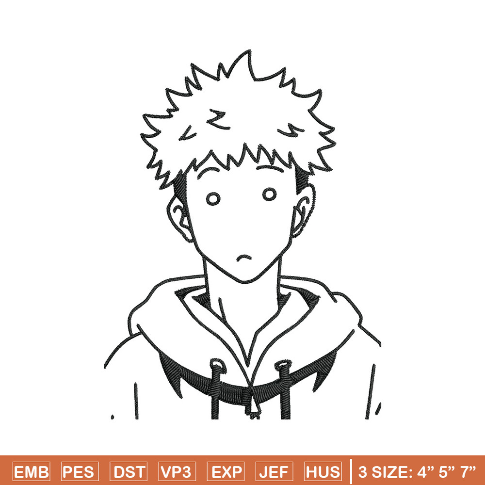 Itadori Yuji Embroidery Design,Jujutsu Embroidery, Embroidery File, Anime Embroidery, Anime shirt, Digital download.jpg