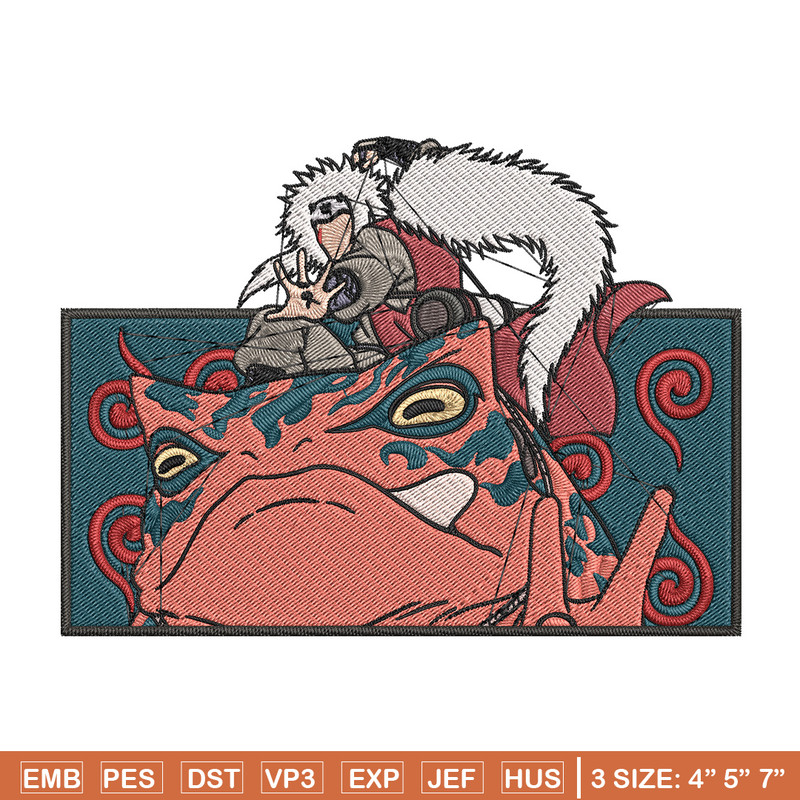 Jiraiya rectangle Embroidery Design, Naruto Embroidery, Embroidery File, Anime Embroidery, Anime shirt, Digital download.jpg