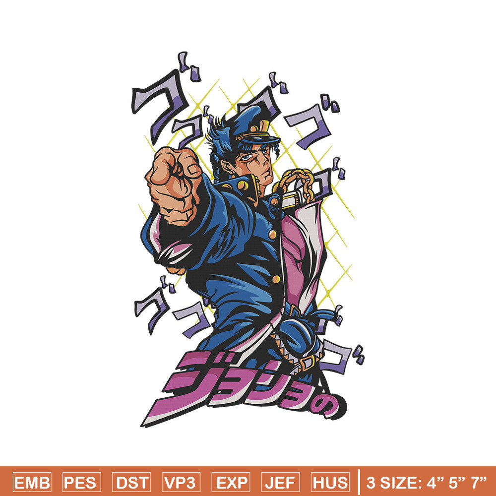 Jotaro meme Embroidery Design, Jojo Embroidery, Embroidery File, Anime Embroidery, Anime shirt, Digital download.jpg