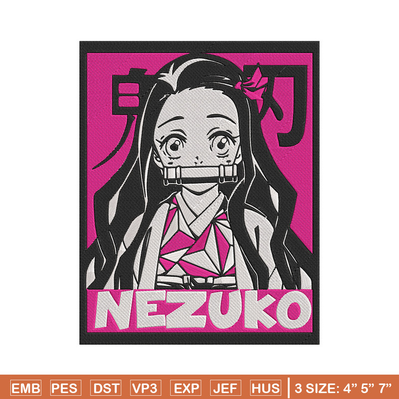 Kamado nezuko poster Embroidery Design, Demon slayer Embroidery, Embroidery File, Anime Embroidery, Digital download..jpg