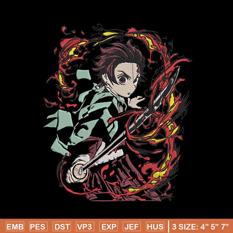 Kamado Tanjiro Embroidery Design, Demon slayer Embroidery, Embroidery File, Anime Embroidery, Digital download..jpg