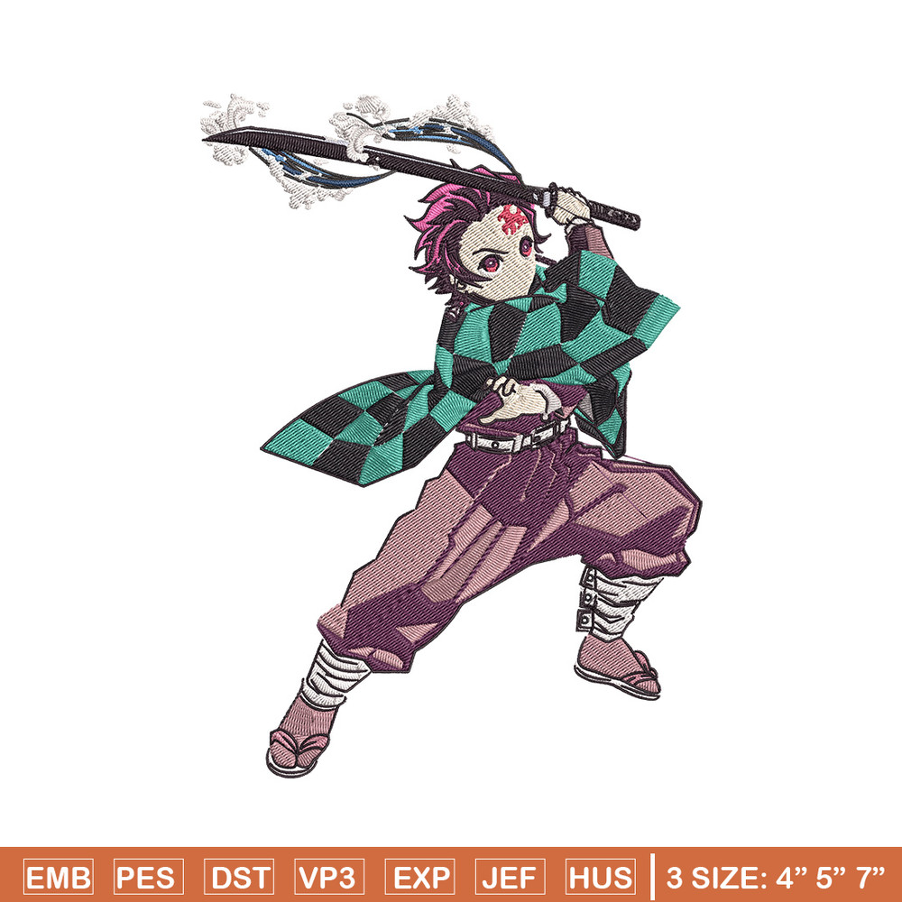Kamado Tanjiro Embroidery Design, Demon slayer Embroidery,Embroidery File,Anime Embroidery,Anime shirt,Digital download.jpg