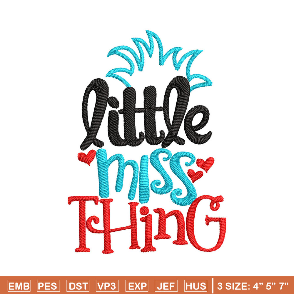 Little Miss Thing Dr Seuss Embroidery Design, Little Miss Thing Dr Seuss Embroidery, Embroidery File, Digital download.jpg