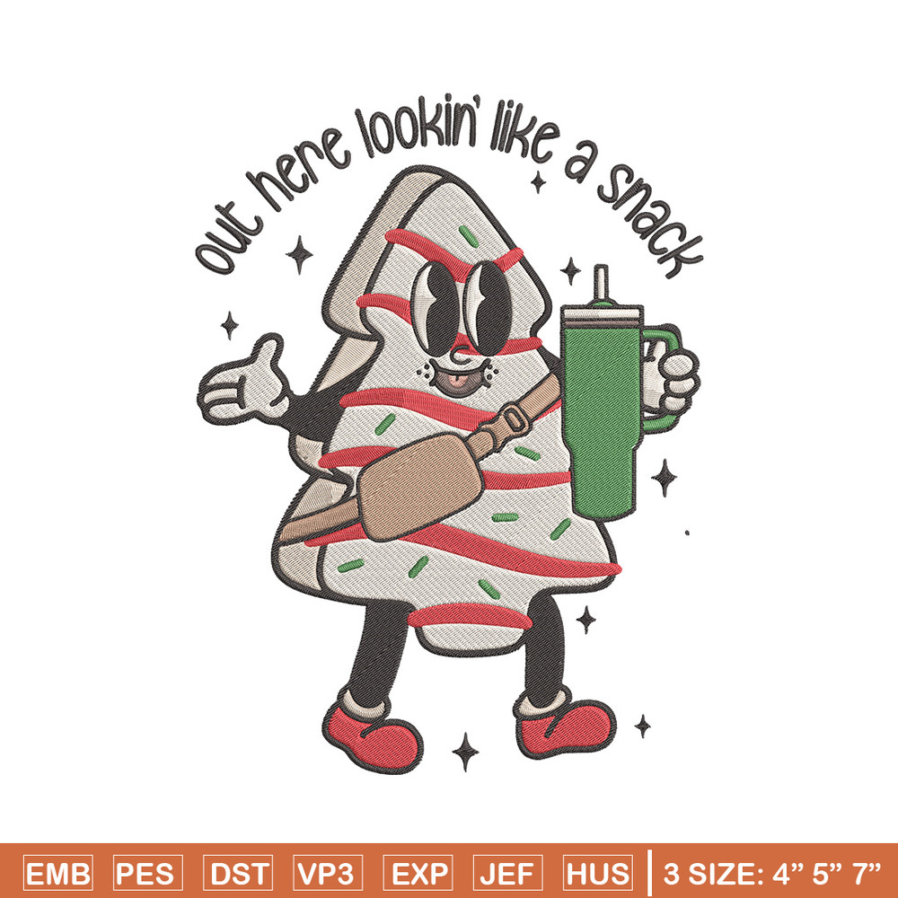 Look like a snack Embroidery Design, Tree chrismas Embroidery, Embroidery File, Chrismas Embroidery, Digital download.jpg