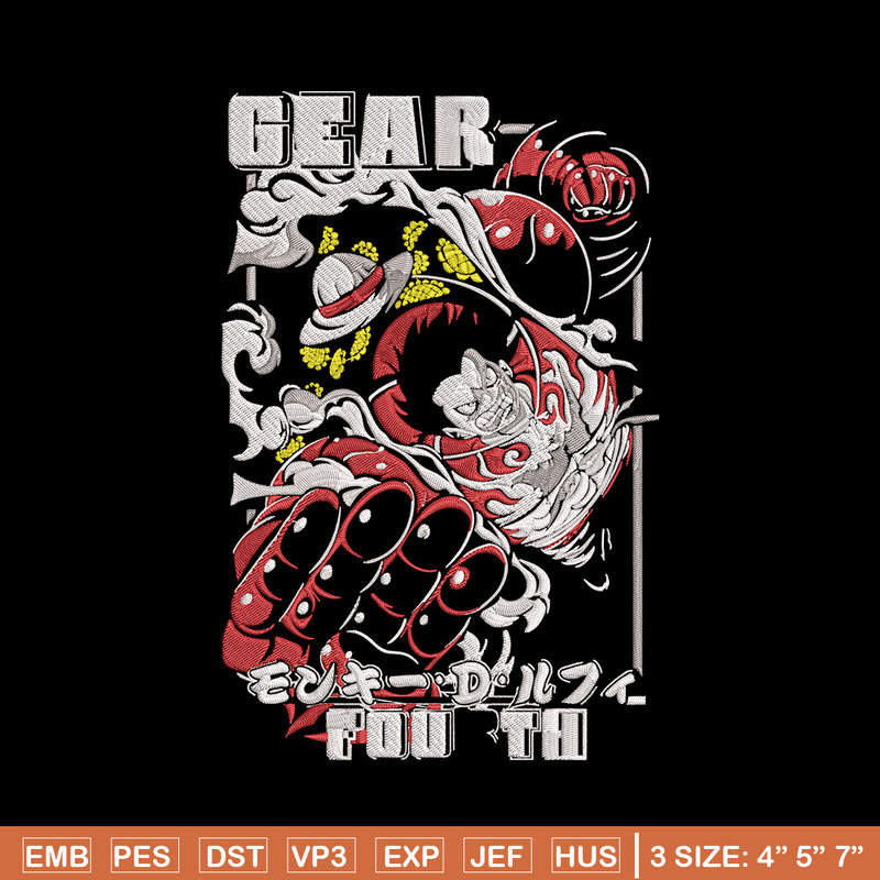 Luffy gear 4 Embroidery Design,One piece Embroidery, Embroidery File, Anime Embroidery, Anime shirt, Digital download.jpg