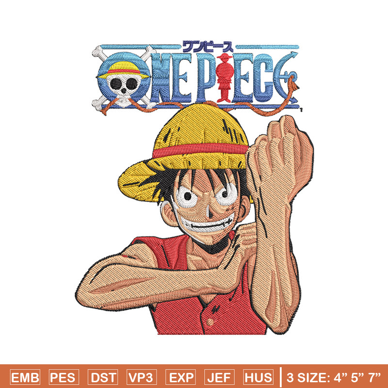 Luffy Poster Embroidery Design,One piece Embroidery, Embroidery File, Anime Embroidery, Anime shirt, Digital download.jpg
