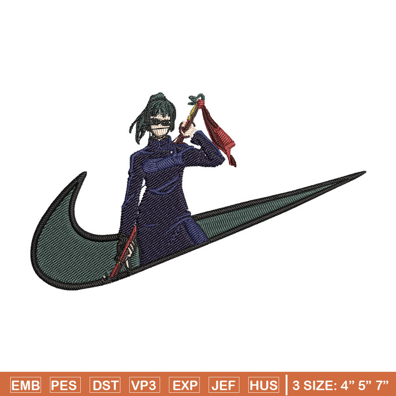 Maki x nike Embroidery Design, Jujutsu Embroidery, Embroidery File, Nike Embroidery, Anime shirt, Digital download.jpg