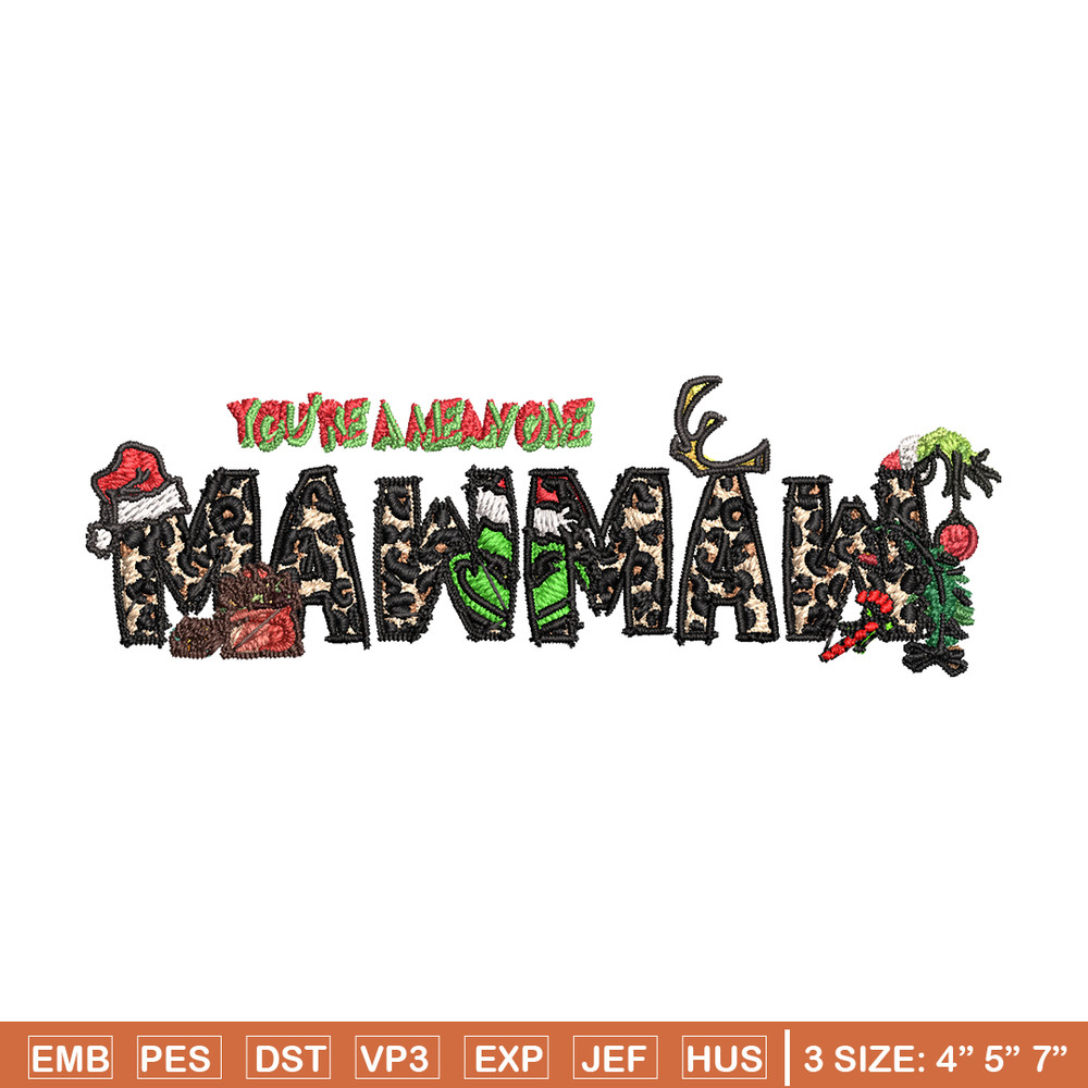 Maw Maw Ginch Christmas Embroidery design, Grinch Christmas Embroidery, Grinch design, Embroidery file, Digital download.jpg