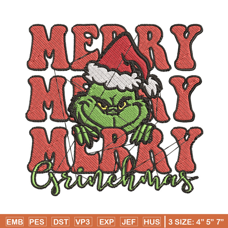 Merry Christmas Grinch Embroidery design, Grinch christmas Embroidery, logo design, Embroidery File, Instant download..jpg