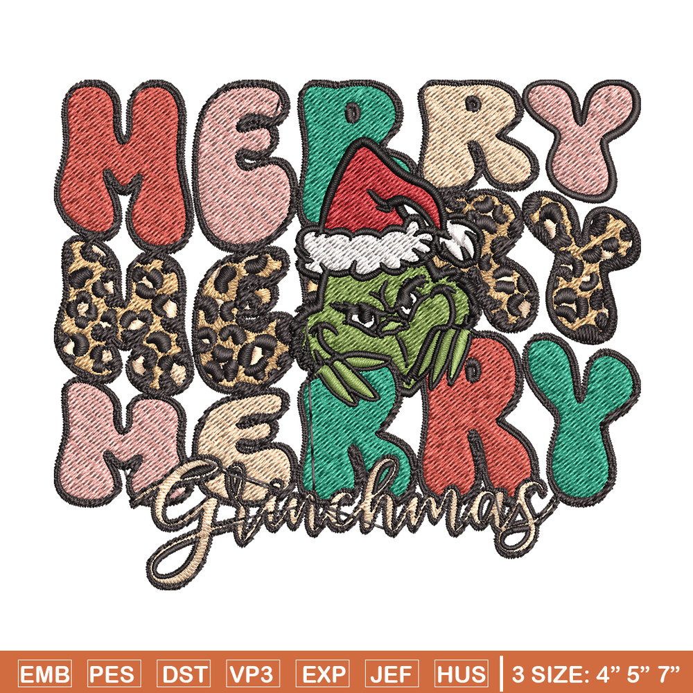 Merry Grinch Embroidery design, Grinch Christmas Embroidery, Grinch design, Embroidery File, Digital download..jpg