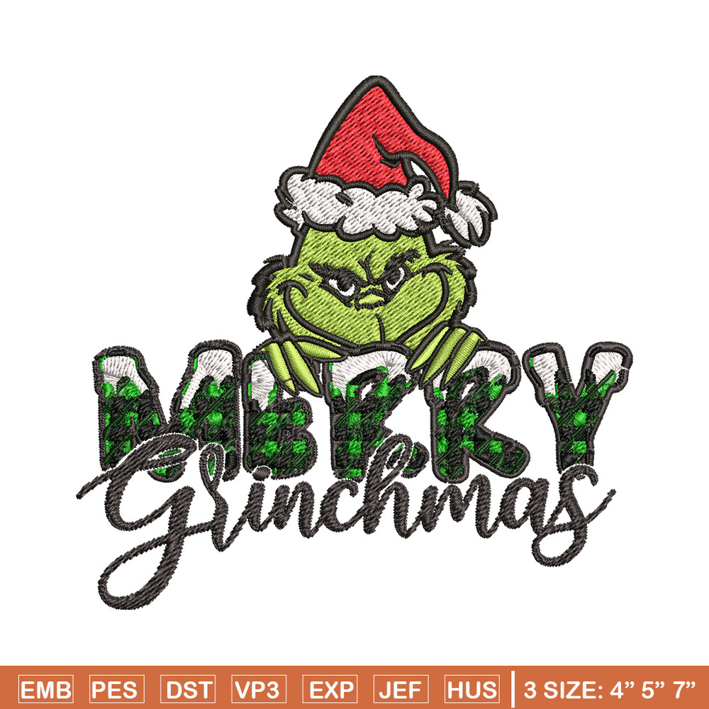 Merry Grinch Embroidery design, Grinch Merry Christmas Embroidery, Grinch design, Embroidery File, Digital download..jpg