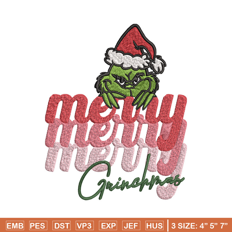 Merry Grinch logo Embroidery design, Grinch Christmas Embroidery, logo design, Embroidery File, Digital download..jpg